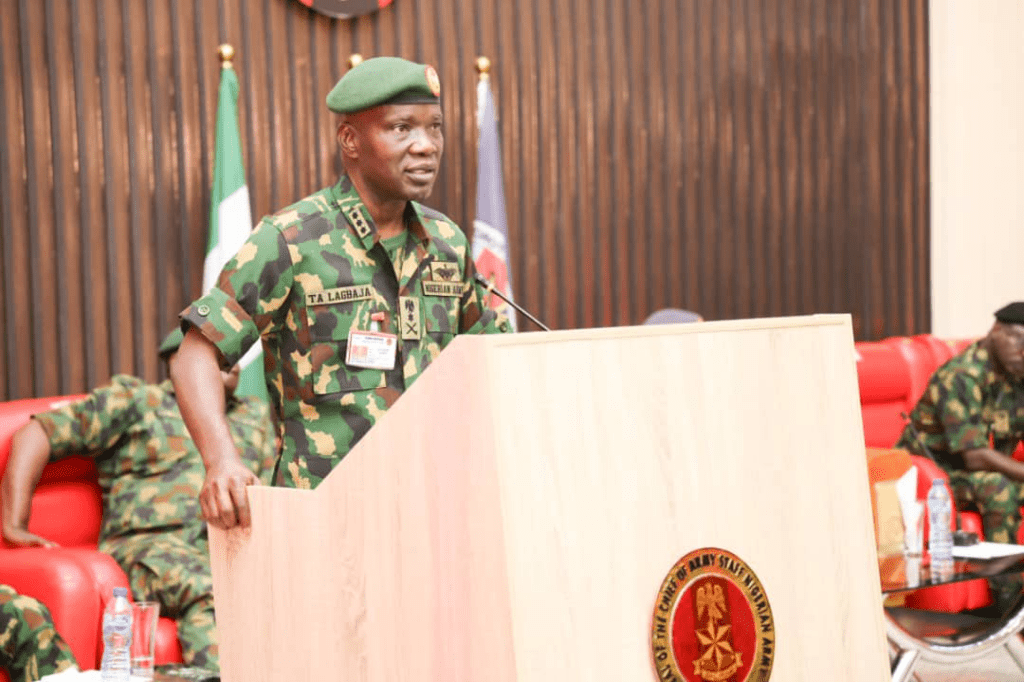 Chief of Army Staff (COAS) Lieutenant General Taoreed Lagbaja. Credit: Nigerian Army on X.