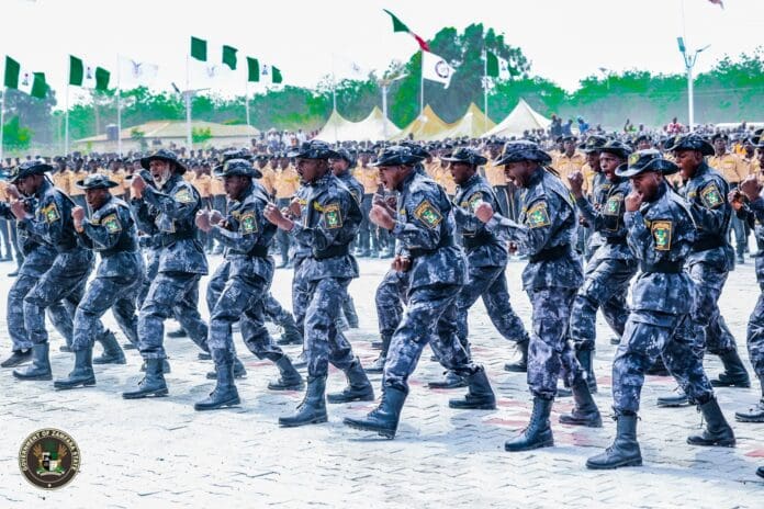 CPG officials displaying their combatant skill during Wednesday unveiling. Phot credit: X/@daudalawal_