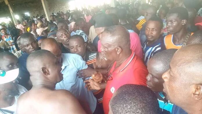 Scene of the mob attack. Photo credit: X/@thecableng.