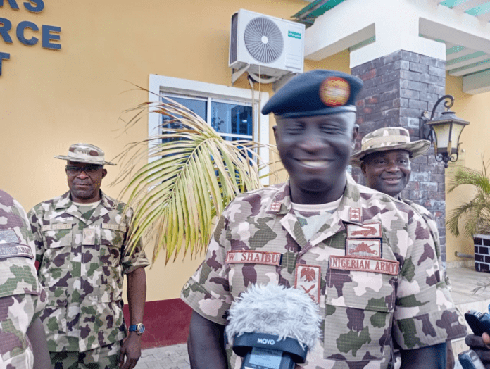 Gen W. Shaibu at Nigerian Army command Headquarters in Maiduguri. credit Mike Odeh James.