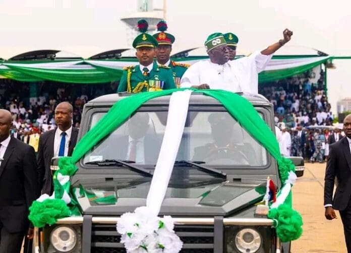 President Bola Ahmed Tinubu at his inauguration on May 29, 2023. Photo credit: Facebook/ Asiwaju Bola Ahmed Tinubu.