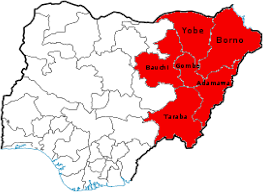 Nigeria’s Six Northeastern States, where clashes between Islamic State insurgencies and the Nigerian military have been fought for 14 years. Courtesy of Research Gate.
