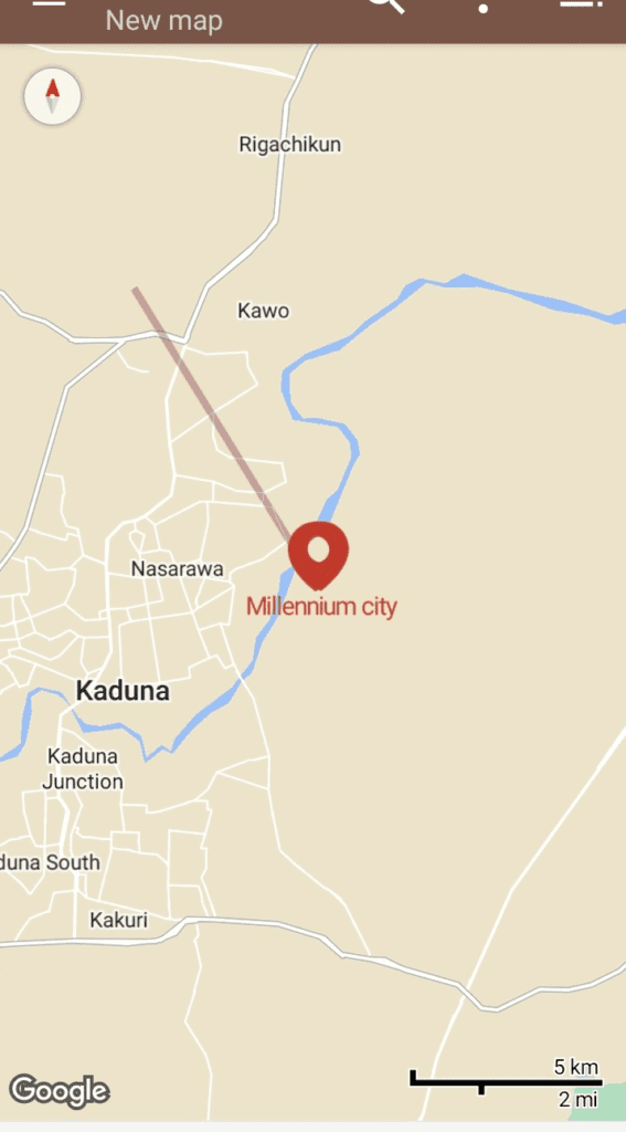 Where did they go? Map illustrates likely exit path of kidnappers on Saturday night. Credit: Luka Binniyat.