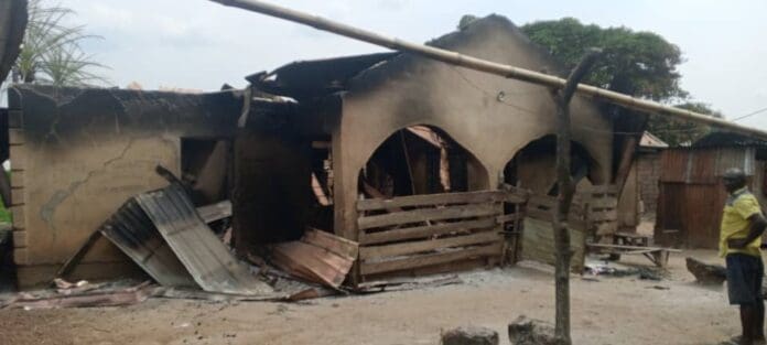 Burned house in Egwuma. Credit: Mike Odeh James