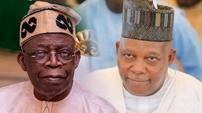 President Bola Ahmed Tinubu (let) and Vice President Kashim Shettima. Photo credit: Facebook/Bayo Onanuga.