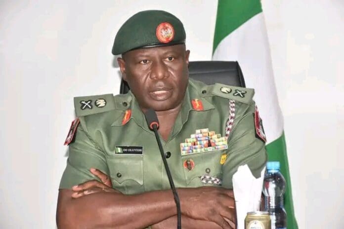 Nigeria's new acting army chief Major General Olufemi Olatubosun Oluyede. Photo credit: Facebook/Bayo Onanuga.