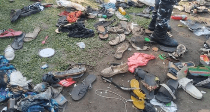 Scene from the stampede venue in Anambra State. Photo credit: Daily Nigerian.