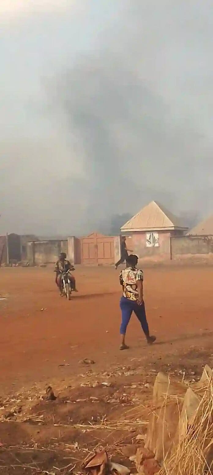 Burning Gwer-West County Secretariat Credit: Olikita Ekani