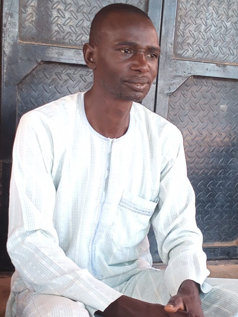 Moses Mathew, 48, a farmer from Iri town, Kajuru County, spoke to TruthNigeria as an IDP in Maraban Kajuru town, Tuesday (Credit: Luka Binniyat)