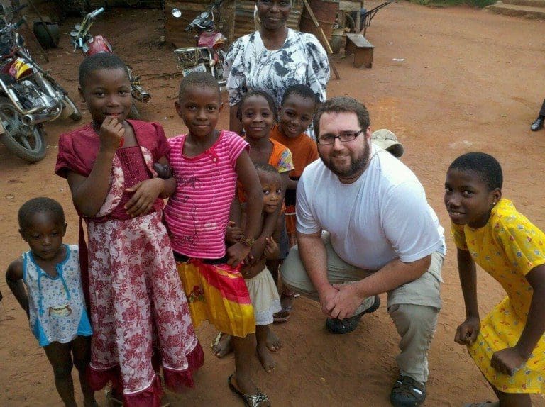 Missionary Judd Saul with new friends in a Nigerian IDP camp. Credit: TruthNigeria.