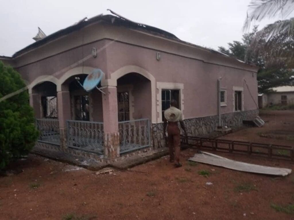 Burnt images of St. Paul Catholic Parish Aye-Twar Credit: Katsina-Ala Catholic Diocese Media.