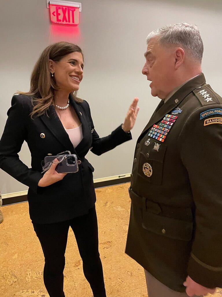 Congresswoman Nancy Mace with chairman of the Joint Chiefs of Staff Mark A. Milley. Photo by 	Office of Representative Nancy Mace. 