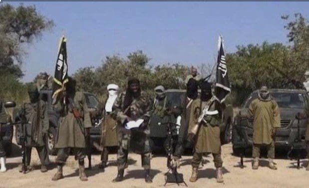 Picture showing Boko Haram terrorists led by late Shekau. Picture Courtesy: Boko Haram.