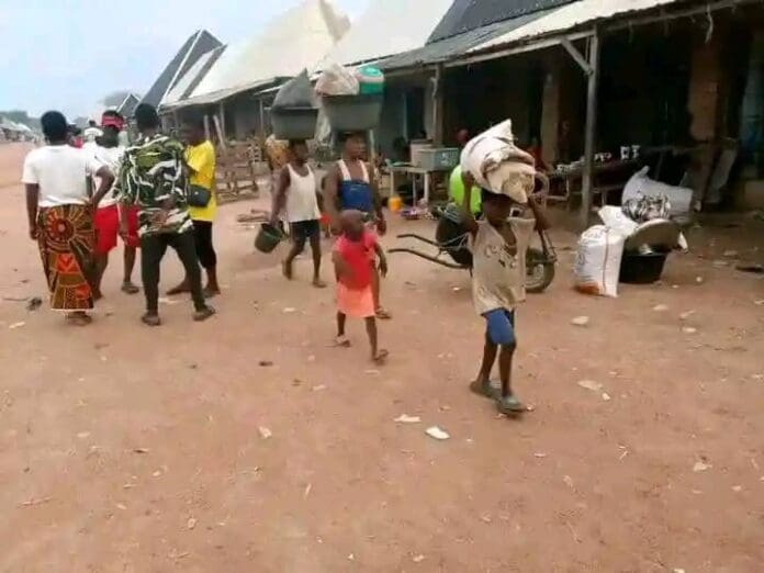 Villagers from Igbum running away from from Fulani attacks. Credit Mike Odeh James.