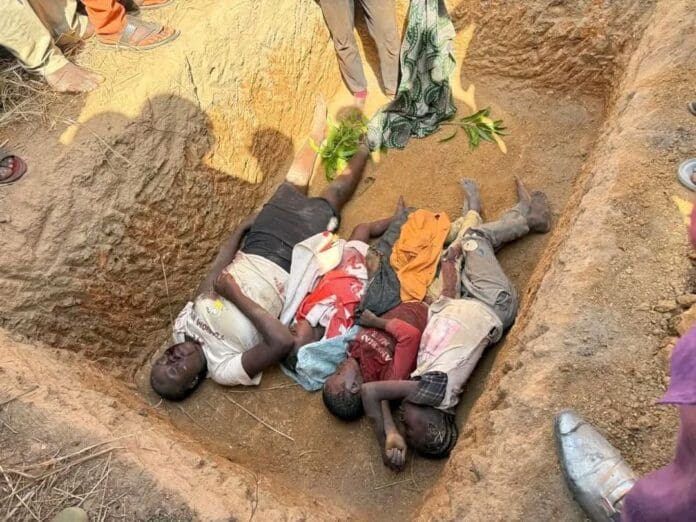 Corpses of 4 Christian Children Killed by Fulani Ethnic Militia in Dorong Plateau State Credit: Plateau News Media
