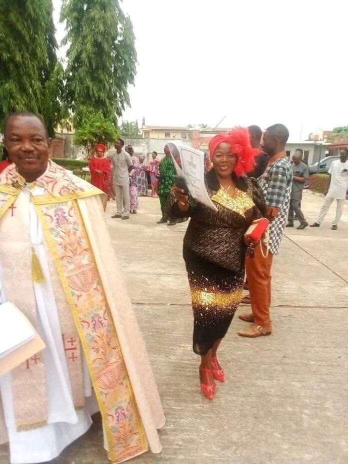 Venerable Edwin Achi and Mrs. Sarah Achi All Smiles After Church Service. CREDIT: Monsieur Avreel\X
