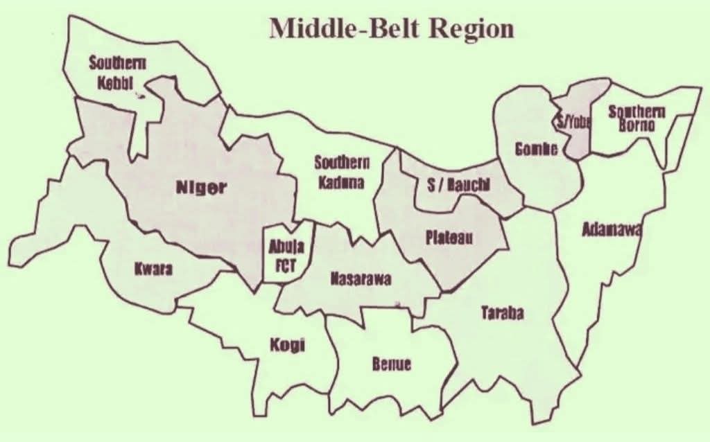 Map of Middle Belt Region. Credit: Middle Belt Photos archive.