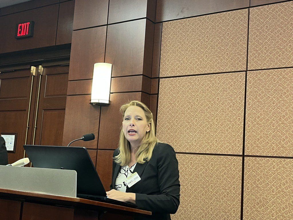 Dede Laugesen calling out 'Open Air Auschwitz ' Camps in Kaduna at press briefing, U.S. Capitol on Wednesday, Jan. 14, 2023. credit: Doug Burton.