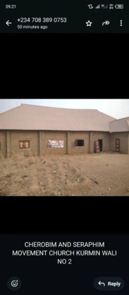 Seraphim and Cherubim Church, Kurmin Wali, yesterday (Credit: Luka Binniyat)