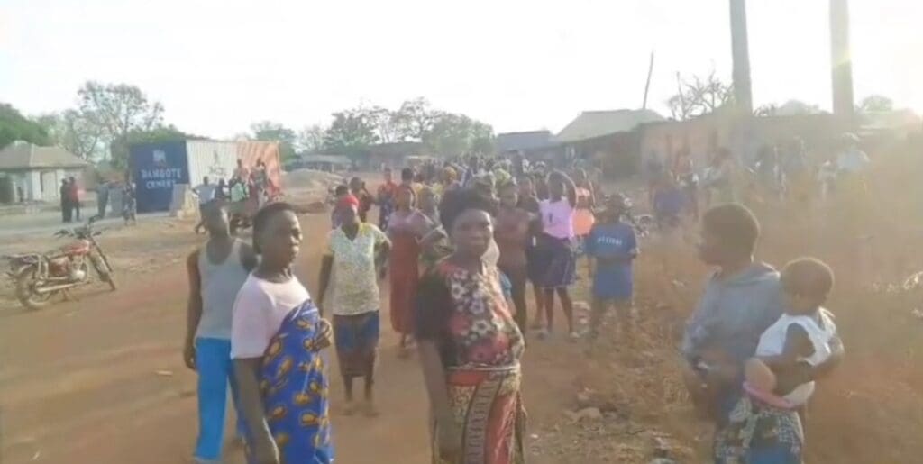 Residents of Entekpa, who escaped Fulani terrorists attack on Monday 
Credit: Ngbede Ofoine
