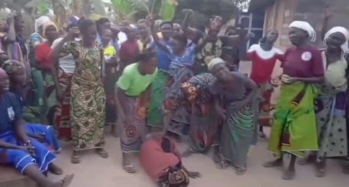 Women from St. John Catholic Church Ojije, weeping over the Abduction of their children on Sunday during night Vigil Credit: Ado County archive