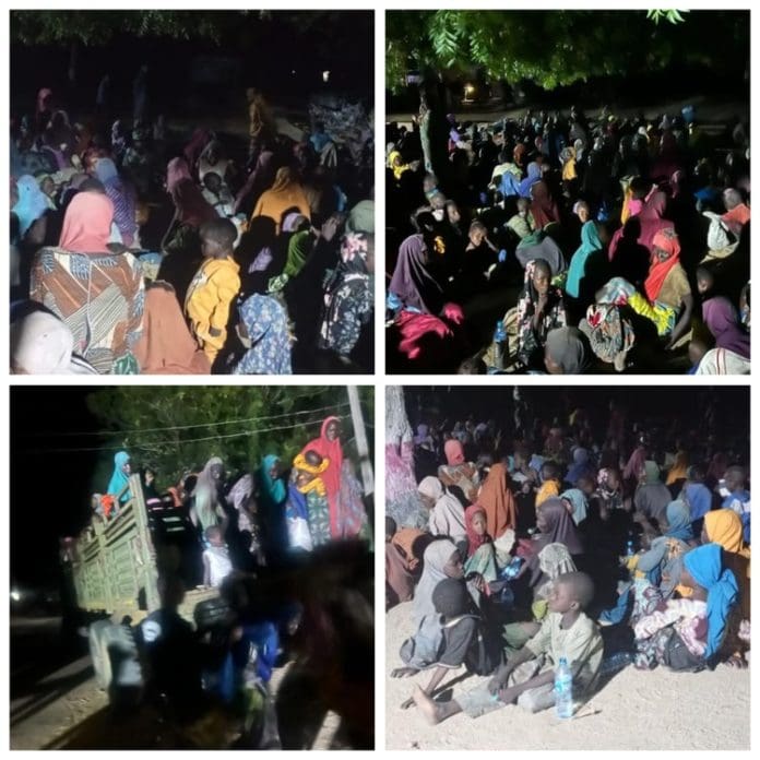 A collage of the 360 rescued hostages in Borno State