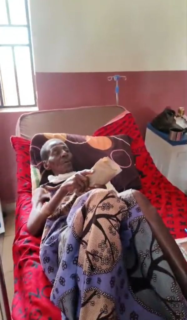 90-year-old grandmother shot by Fulani Ethnic militia receives Funds for treatment from ETP. Credit Mike Odeh James.