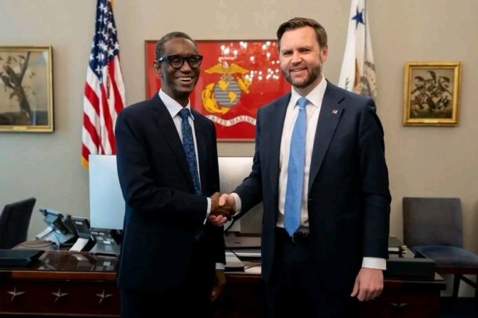 Nuhu Ribadu the Nigeria National Security  Adviser and J.D Vance Vice president of America picture credit Facebook.